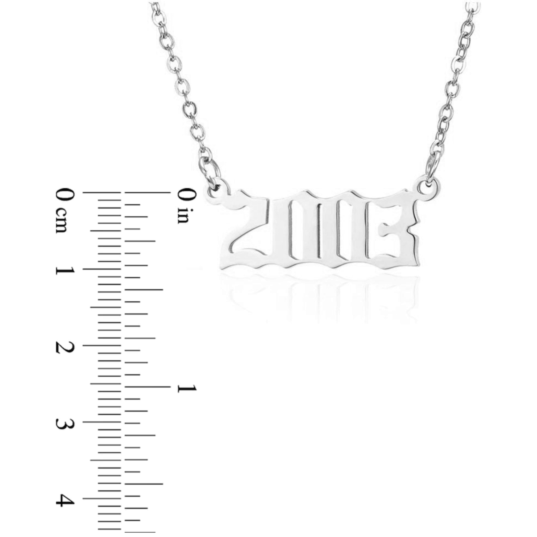 Birth year necklace sterling new arrivals silver