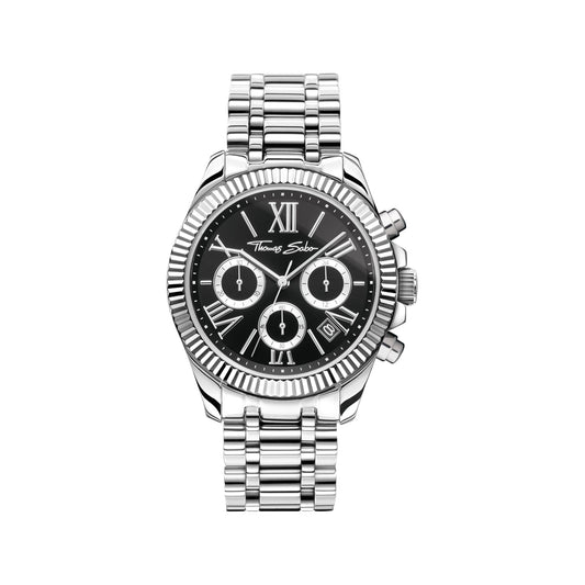THOMAS SABO Divine Chrono Watch with Dial in Black - Prime & Pure