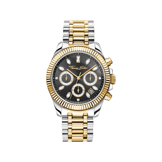 THOMAS SABO Divine Chrono Watch with Dial in Black Yellow - Prime & Pure