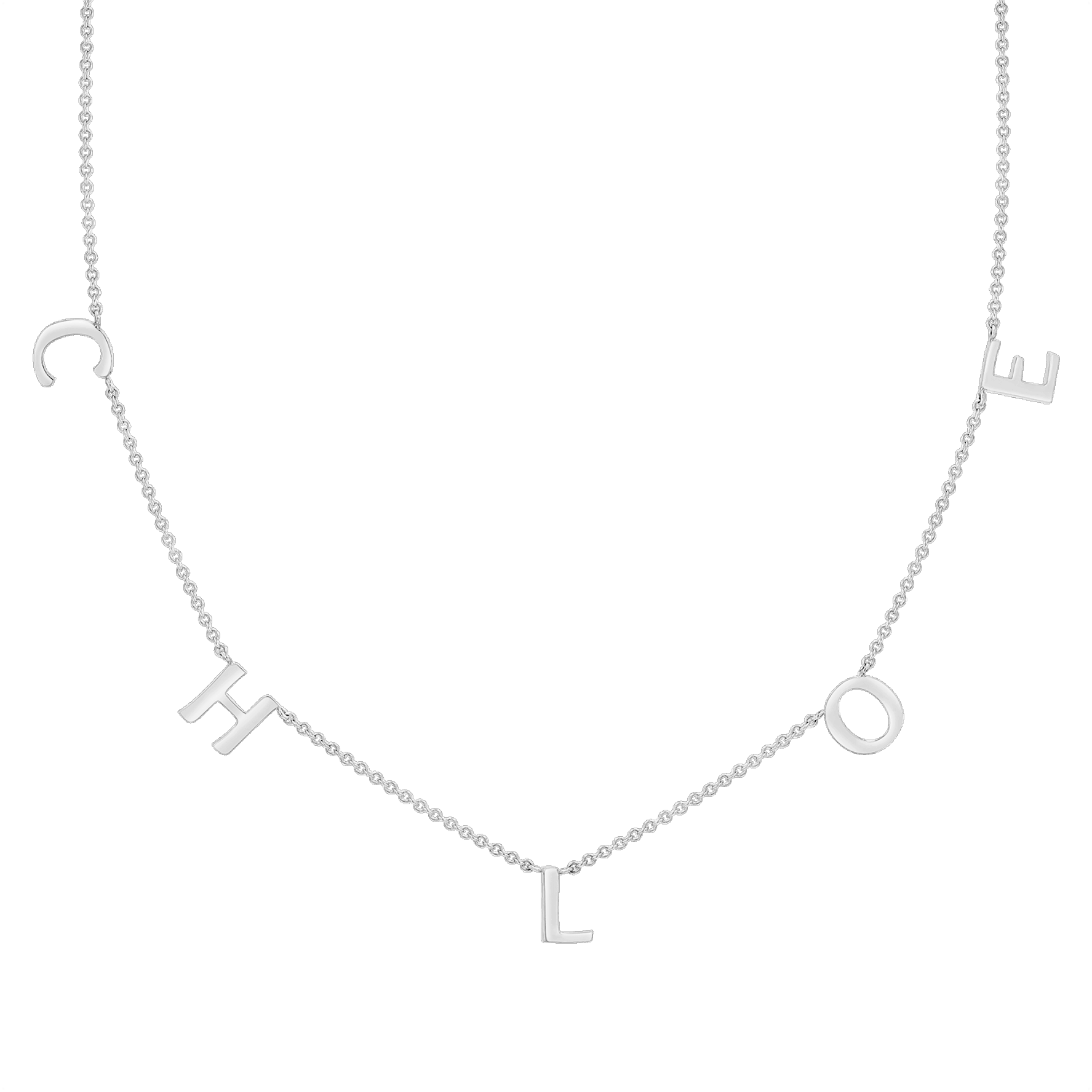 Diamond spaced letter necklace deals