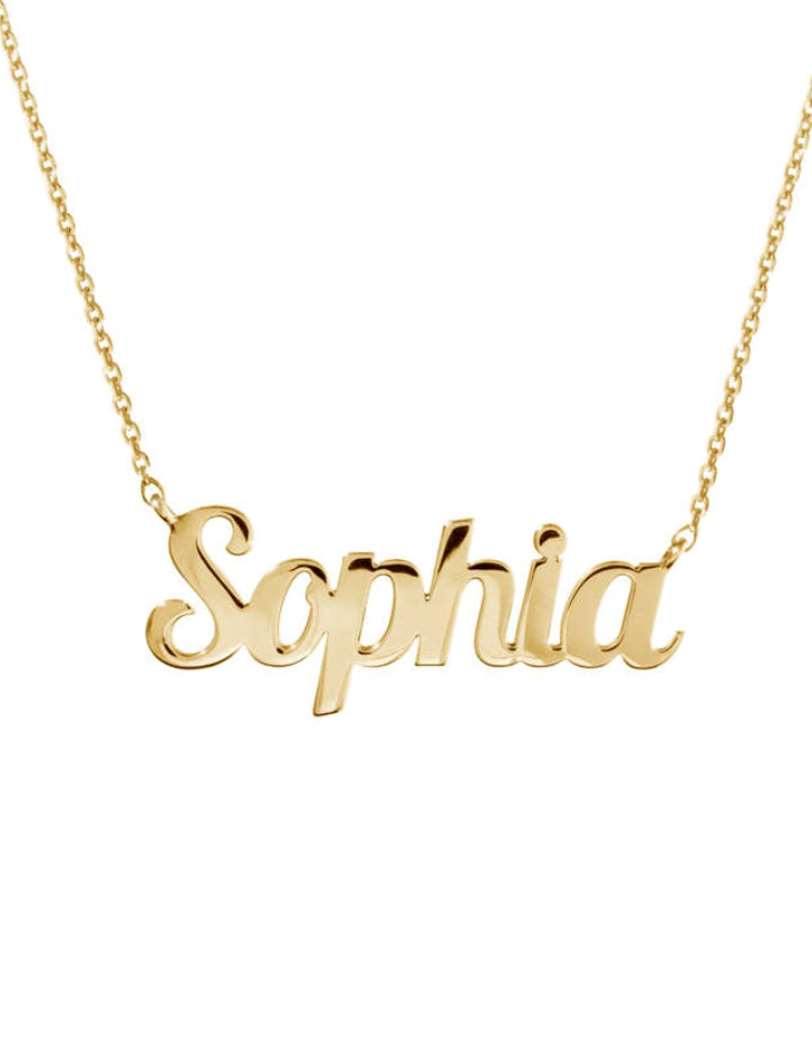 18k gold name necklace with diamonds 2025