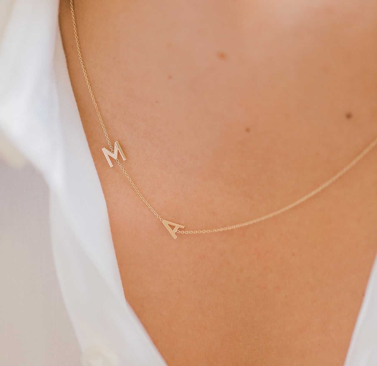 Sideways Initials Necklace - Prime & Pure