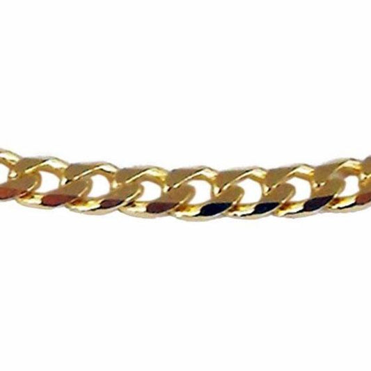 9 Karat Yellow Flat Curb Chain - 2.6 mm with a Name - Prime & Pure
