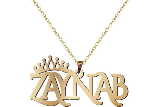 Royal Crown Gold Name Necklace - Prime & Pure