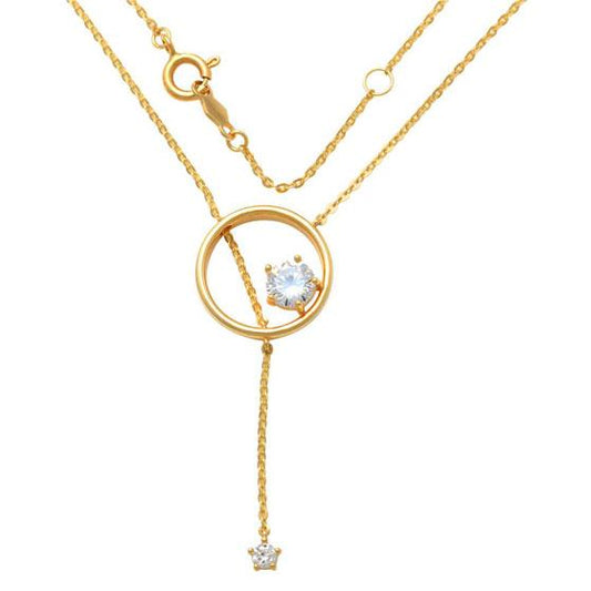 9 Karat Yellow Gold Circle of life Drop Pendant with Chain - Prime & Pure