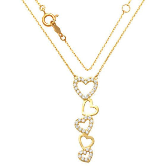 9 Karat Yellow Gold Heart Drop Pendant with Chain - Prime & Pure