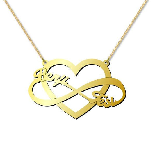 Infinity Heart Two Name Necklace - Prime & Pure