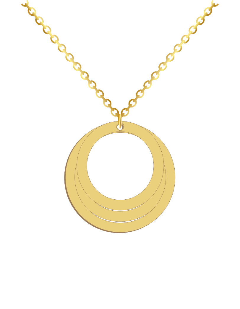 Three online circle necklace