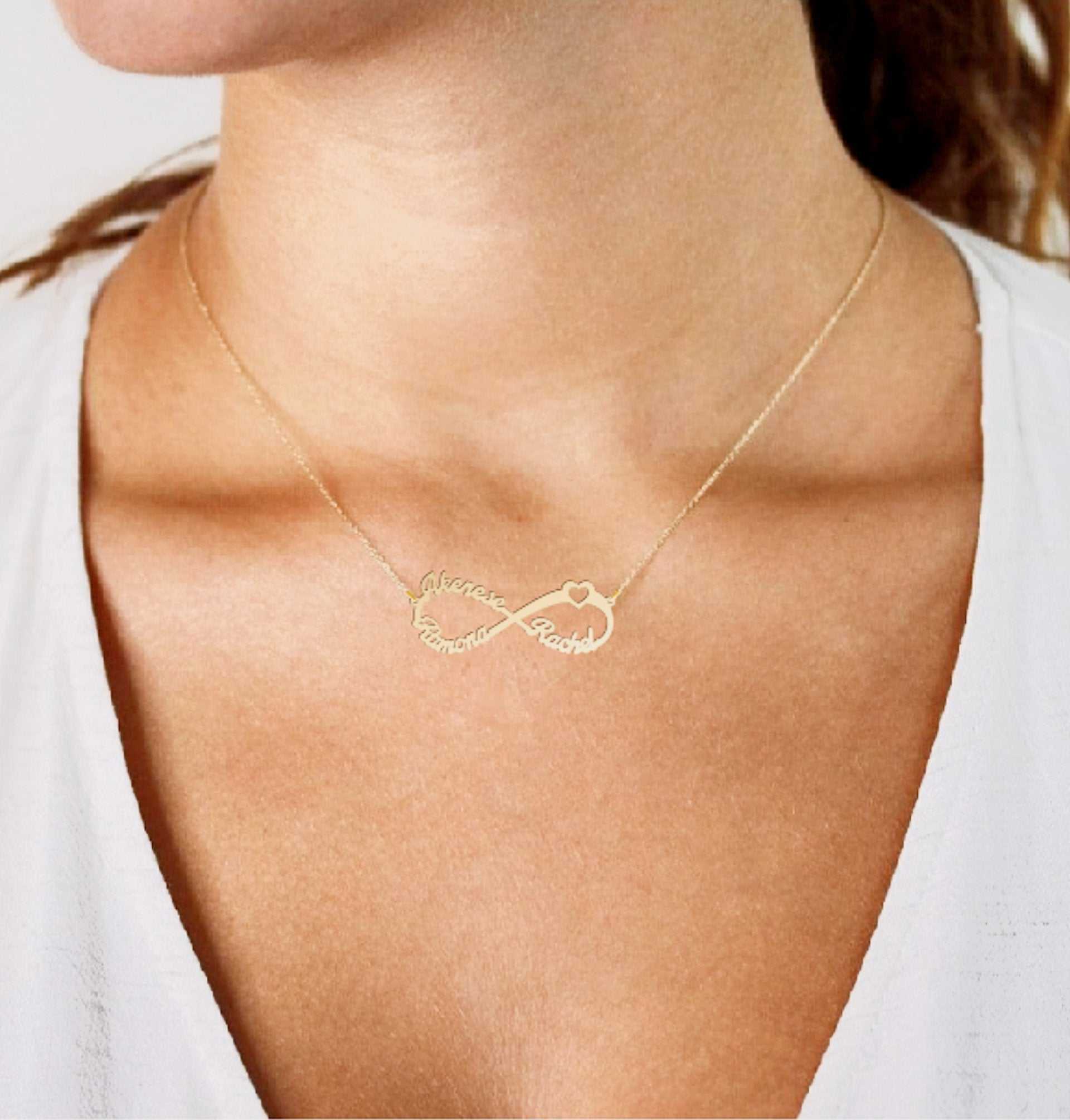Infinity Family Names Necklace