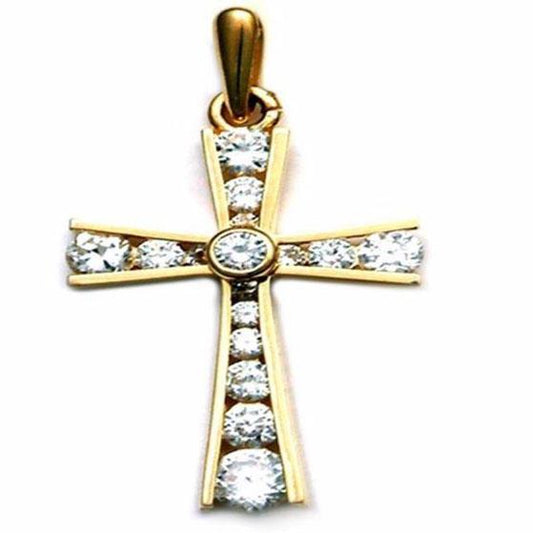 9 karat Gold Cross with Cubic Zirconia stones - Prime & Pure