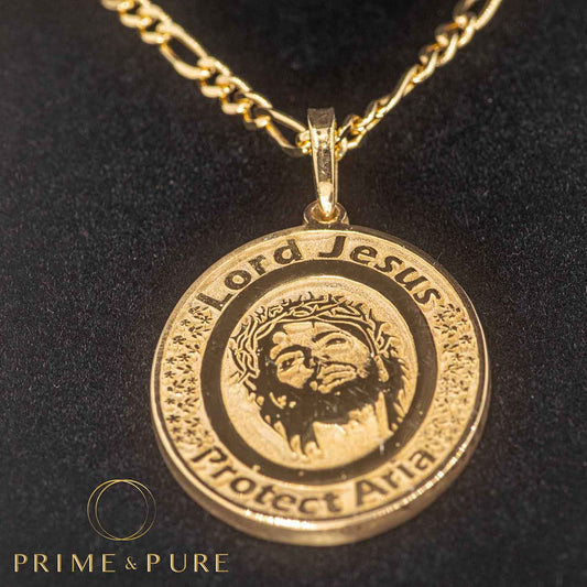 Lord Jesus Personalized Gold Medallion - Prime & Pure