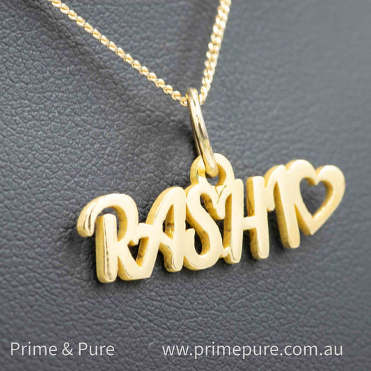 Solid Gold Name Pendant - Prime & Pure