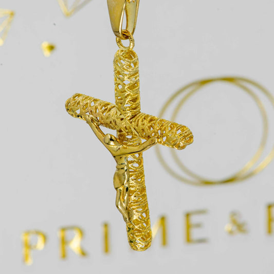Weaved Tube Crucifixion Pendant - Prime & Pure